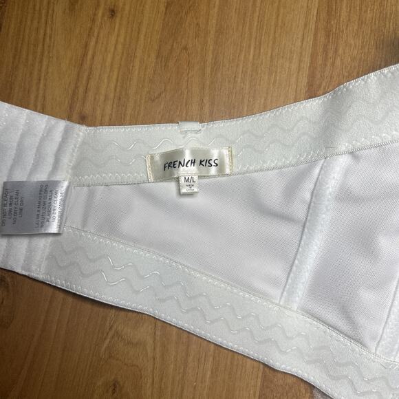 French Kiss White Fluffy Tulle Corset Crop Top Womens M/L Festival Fairy Angel - Picture 5 of 13